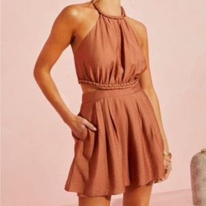 Raze Halter Pocketed Romper - Clay - Medium